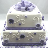 Gift Box - 2 tier Bow Flower Cake